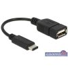   Delock 15cm USB Type-C 2.0 apa - USB 2.0 A típusú anya fekete adatkábel