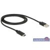   Delock 83600  USB Type-C 2.0 apa - USB 2.0 A 1m típusú apa fekete kábel