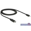   Delock 1m USB Type-C 2.0 apa - USB 2.0 micro-B típusú apa fekete kábel