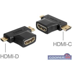 Delock 65446 HDMI-A anya > HDMI-C + HDMI-D apa adapter