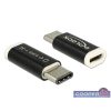   Delock 65678 USB 2.0 Micro-B anya > USB C típus 2.0 apa fekete adapter
