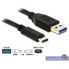   Delock 83869 USB 10 Gbps (USB 3.1 Gen 2) A típusú csatlakozódugó > USB Type-C 0,5m fekete kábel
