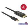  Delock 85255 1 méter USB Type-C apa > DisplayPort apa (DP váltakozó mód) 4K fekete kábel