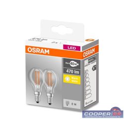 Osram Base átlátszó üveg búra/4W/470lm/2700K/E14 LED kisgömb izzó 2 db